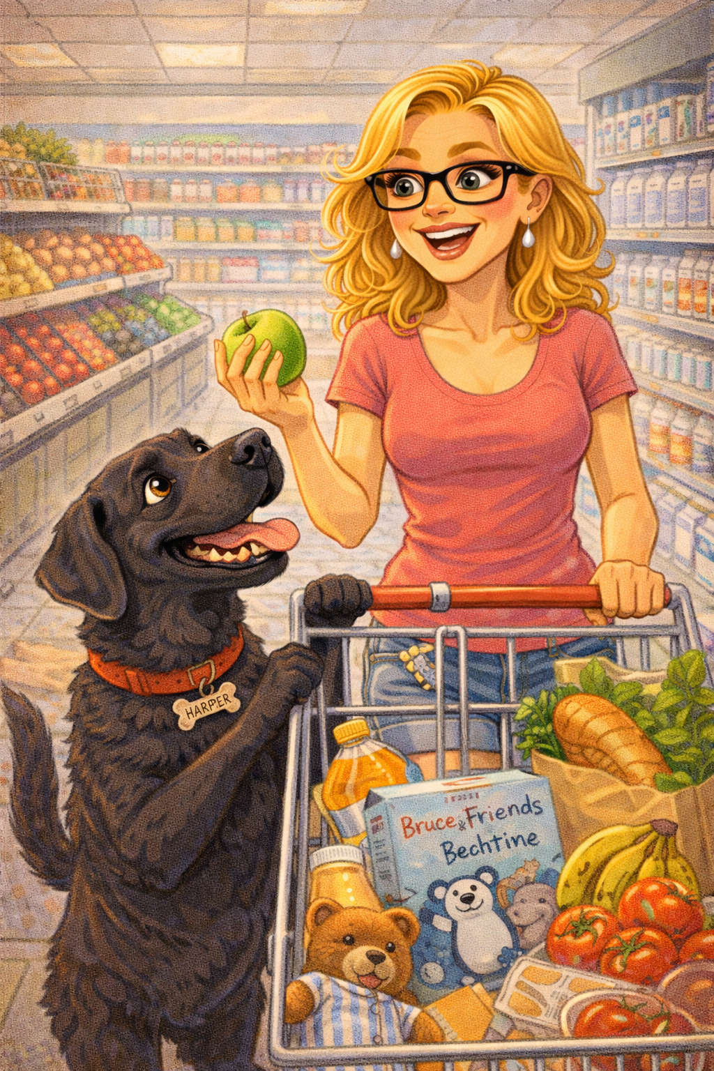 Harper shopping illustration